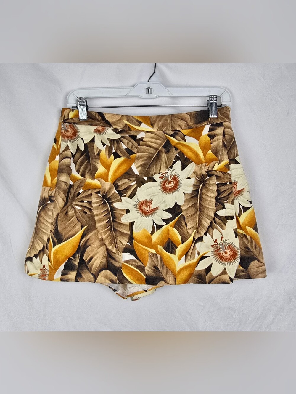 Cache Cache Classic Artsy Tropical Floral Vintage Faux Wrap Y2K Skort sz 6
